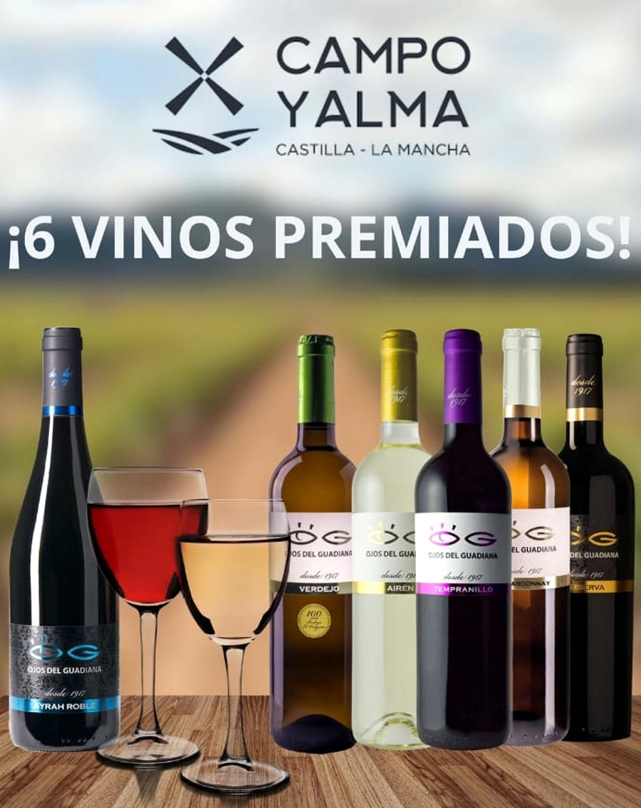 Seis medallas de plata y bronce para los vinos Ojos del Guadiana en el Gran Selección Campo y Alma, y otra plata para el AOVE Olirrubia DOP Montes de Toledo 