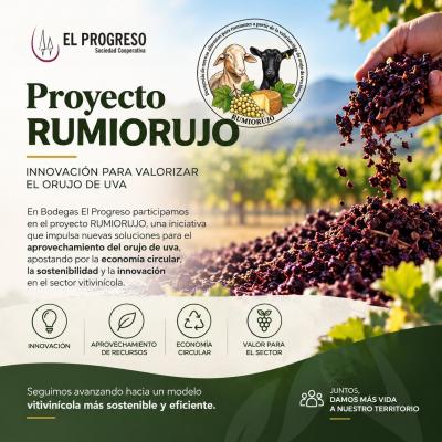 Avanzamos en el proyecto nacional Rumiorujo, de innovación para valorizar el orujo de uva blanca y mejorar la alimentación de rumiantes 